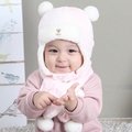 [現貨] 熊熊 護耳帽+圍巾0-2歲羊羔絨