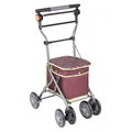 日本幸和TacaoF重量款購物步行車(可代辦長照補助款申請)R191(酒紅花漾)帶輪型助步車/購物車/散步車/助行椅