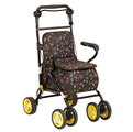 日本幸和TacaoF標準型步行車(可代辦長照補助款申請)R193(花漾黑)帶輪型助步車/購物車/散步車/助行椅