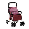 日本幸和TacaoF標準扶手型步行車(可代辦長照補助款申請) R133(酒紅)帶輪型助步車/購物車/散步車/助行椅