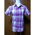 牧牧小舖~優質二手衣~(A068)日本subworks紫色格紋短袖襯衫 M號