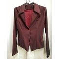 牧牧小舖~優質二手衣~(M004)紅黑色長袖西裝外套 小外套 9.5成新