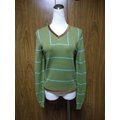 (G100)GRAND ONIL歐尼爾服飾品牌綠色條紋針織長袖上衣 9號 ~牧牧小舖~優質二手衣~