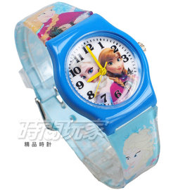 Disney 迪士尼 時尚卡通手錶 冰雪奇緣 艾莎公主 安娜 兒童手錶 數字女錶 粉藍色 D冰雪小B4