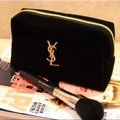 YSL金色刺繡LOGO化妝包 手拿包收納包專櫃滿額禮VIP贈品化妝包