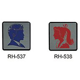 標示牌指標可貼鋁鉑 RH-537 化粧室男人頭 11.5x11.5cm