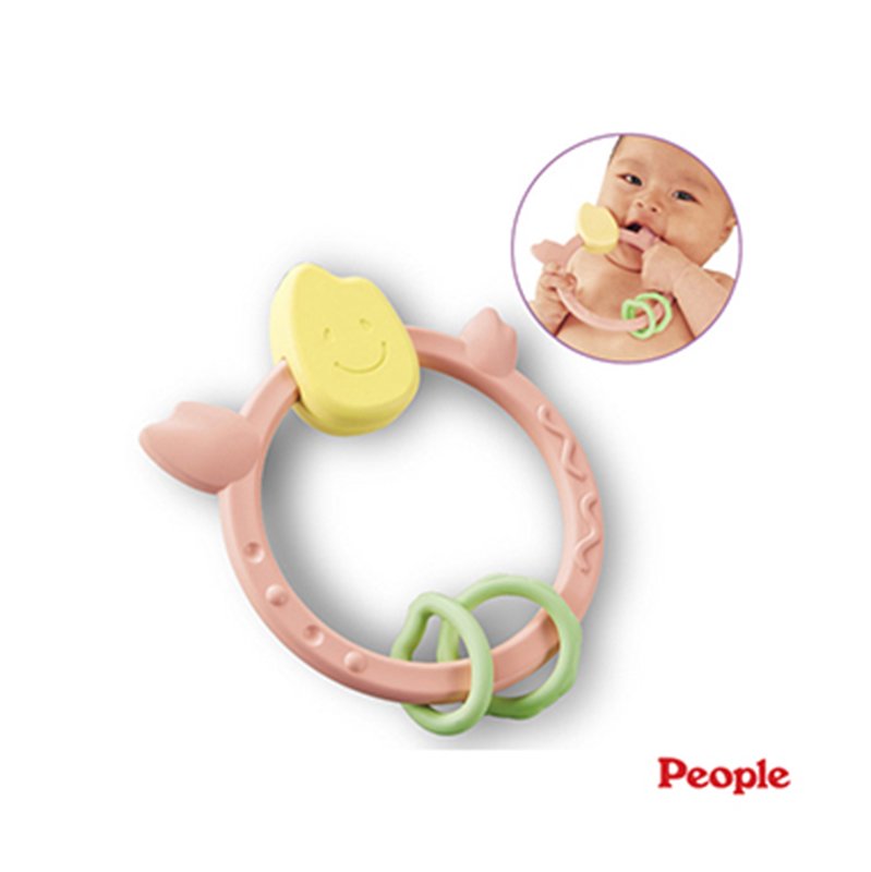 娃娃國★【日本 People】 米系列玩具-彩色米的環狀咬舔玩具＊新生滿月禮米製品玩具.固齒器