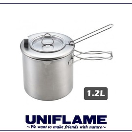【UNIFLAME 日本 不鏽鋼咖啡壺 1.2L】660294/折疊式濾茶壺/多功能咖啡壺/個人鍋/單柄鍋