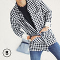 ZINIF 搖滾星球 KOREA 正韓代購 日式清晰格子格紋長版休閒西裝外搭外套 現貨＋預購