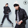 ZINIF 搖滾星球 KOREA 東大門正韓代購 型男款上膠短版牛仔外套夾克﹨現貨 M
