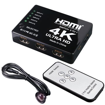 伽利略HDMI 1.4b影音切換器5進1出+遙控器(H4501R)