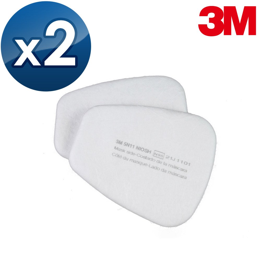 3M N95級防塵濾棉 2片 需搭配3M 6200/6800防毒口罩 防毒面具及501濾蓋 5N11*2