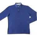 美國品牌Tommy Hilfiger藍色長袖 高級精織 Polo衫 L號