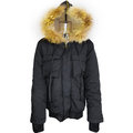 美式風格時裝ROUSH黑色鋪棉防風保暖長袖外套 夾克 厚 L號