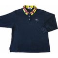 FILA義大利運動休閒品牌深藍色長袖polo衫 44號 寬版