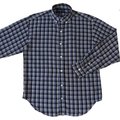 美國品牌Ralph Lauren POLO藍色格紋純棉長袖襯衫 M號 M-D-L53