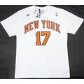 adidas愛迪達JEREMY LIN NEW YORK KNICKS林書豪17紐約尼克隊T恤球衣 XL號