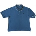 美國Ashworth純棉寶藍透氣網眼高爾夫短袖POLO衫 寬版 美國製