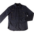 日本潮流品牌PRI.V黑色軍裝風雙排扣長袖襯衫 日本製
