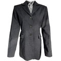 法國知名品牌KOOKAI鐵灰色羊毛長版西裝外套