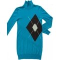 歐洲時尚品牌EQ:IQ湖水藍100%純喀什米爾羊毛立領長袖洋裝 S號 WD98
