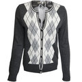 義大利品牌LIFELIKE LINDARICO 黑白格紋羊毛長袖毛衣 外套 義大利製 W-S-C-L13