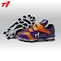 ► T1-pro ◄客製款棒壘球鞋 T1壘球鞋 TPU 低筒 紫色X橘色 魔鬼氈式