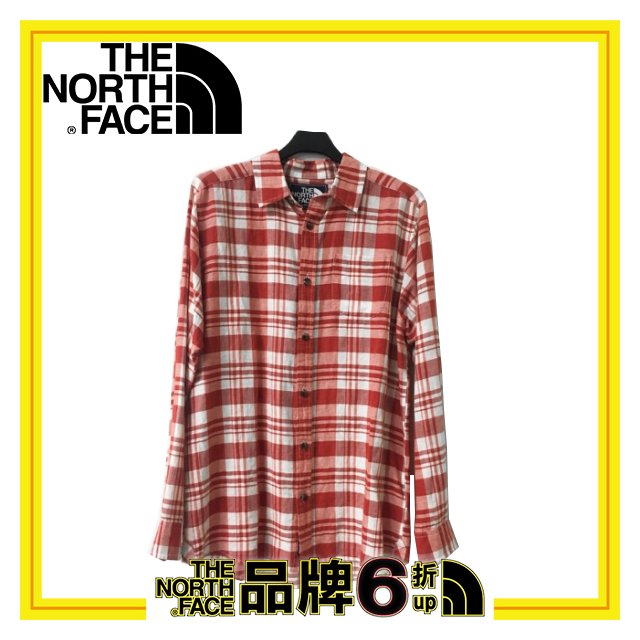 【The North Face 男 長袖襯衫《橘紅》】A3CA-649/休閒/旅遊/上衣/襯衫