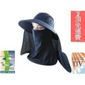 抗UV.吸濕排汗-可拆型兩側透氣洞洞款全面防護系列之大面積抗防曬雙層口罩遮陽帽 -工作帽
