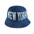 韓國韓版New York字母刺繡條紋素色漁夫帽/休閒旅遊遮陽盆帽漁夫帽子-二色 現貨