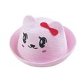 【二鹿帽飾】 2~4歲 兒童貓咪針織帽(50cm)草帽遮陽帽-粉紅.米白色