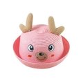 【二鹿帽飾】 2~4歲 小熊兒童翹尾(頭圍 52cm)草帽遮陽帽/4色