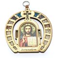 天主教聖物 以色列進口 鑲嵌彩石 十字架 耶穌苦像 壁掛飾 掛飾 傢飾 855055-1