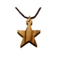 天主教飾品 以色列進口橄欖木 項鍊 掛飾 十字架經典系列 五芒星 5519