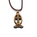 天主教聖物 以色列進口 十字架 橄欖木 項鍊 掛飾 13-15
