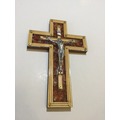 天主教聖物 以色列進口 十字架 耶穌 聖像 鑲嵌彩石 壁掛飾 掛飾 傢飾 紅玉璽 紅色 2073040-61