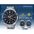 CASIO卡西歐 手錶專賣店 時計屋 EDIFICE EFV-C100D-1A 不鏽鋼 黑x紅錶面 EFV-C100D