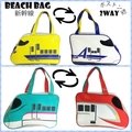 ？萌獸動物園？【預購】 火車控小孩無法抵擋的日本新幹線雙面防水手提餐袋∕便當袋∕游泳包