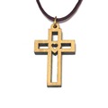 基督教禮品 以色列進口 十字架 橄欖木 項鍊 十字架 愛心 13-21