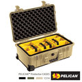 美國 PELICAN 1514 輪座拉桿氣密箱-含隔層(沙漠黃) │1510 氣密箱 公司貨
