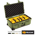 美國 PELICAN 1514 輪座拉桿氣密箱-含隔層(綠) │1510氣密箱 公司貨