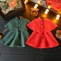 韓版女寶寶個性斗篷外套 2017春秋季中小童單排扣時尚舒適外衣潮