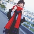 圍巾女冬季韓版學生日系小清晰百搭長款流蘇漸變針織加厚保暖冬天
