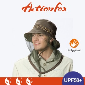 【ActionFox 挪威 中性 抗UV透氣網罩遮陽帽《叢林色》】631-4786/UPF50+/防蚊網帽/中盤帽/漁夫帽/吸汗快乾