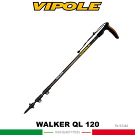 【VIPOLE 義大利 WALKER QL 120 拐仗型雙快調登山杖《黑》】S-1440/手杖/爬山/健行杖