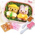 熊&amp;兔飯糰模具 換裝娃娃飯糰模具套 熊兔表情變裝造型 DIY便當飯糰模具組 米飯模具