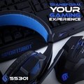 鍵盤 美國聲霸SoundBot SS301 藍色LED 遊戲設備組 包含電競耳機 鍵盤 滑鼠 羅技 js htc