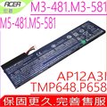 宏碁電池-AP12A3I, M3 , M5, M3-581TG, M5-481PT, M5-581TG , AP12A4I, P645-M, TMP645-M, 3ICP7/67/90