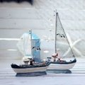 「宇煌百貨」地中海風單帆網船 手工實木船 海洋船模型 地中海風裝飾 擺飾