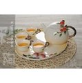 「宇煌百貨」法蘭瓷桃子茶具禮盒裝 陶瓷茶具套裝 琺琅茶壺茶杯功夫茶具裝